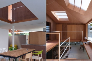 Przenikanie się przestrzeni w projekcie domu Tato Architects: Japonia